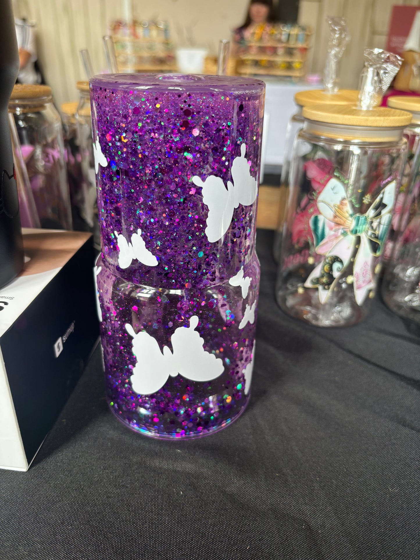 Colour changing butterfly snowglobe